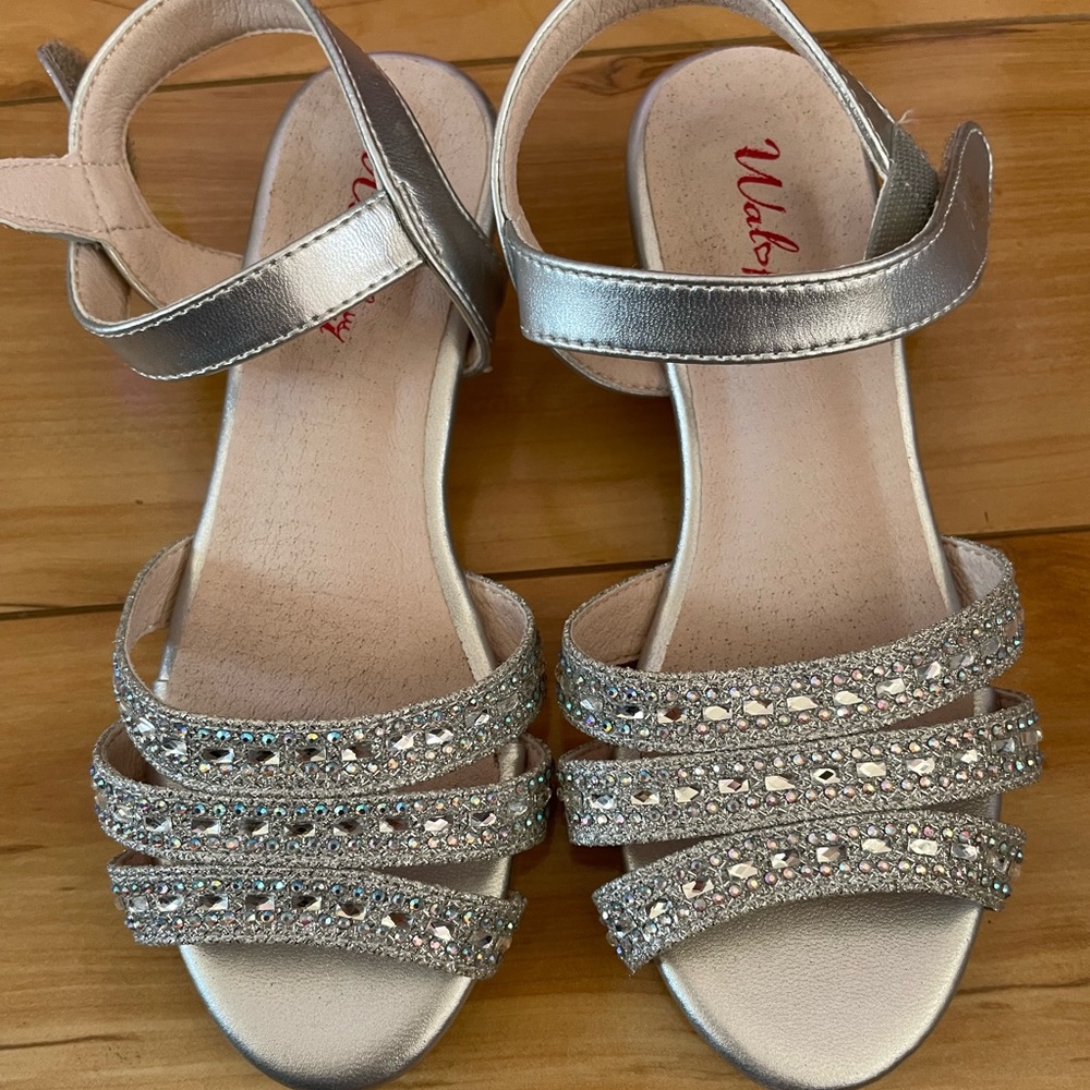 Girls Silver Dressy Sandals